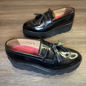 Grenson Clara Tassel Loafer in Black Leather